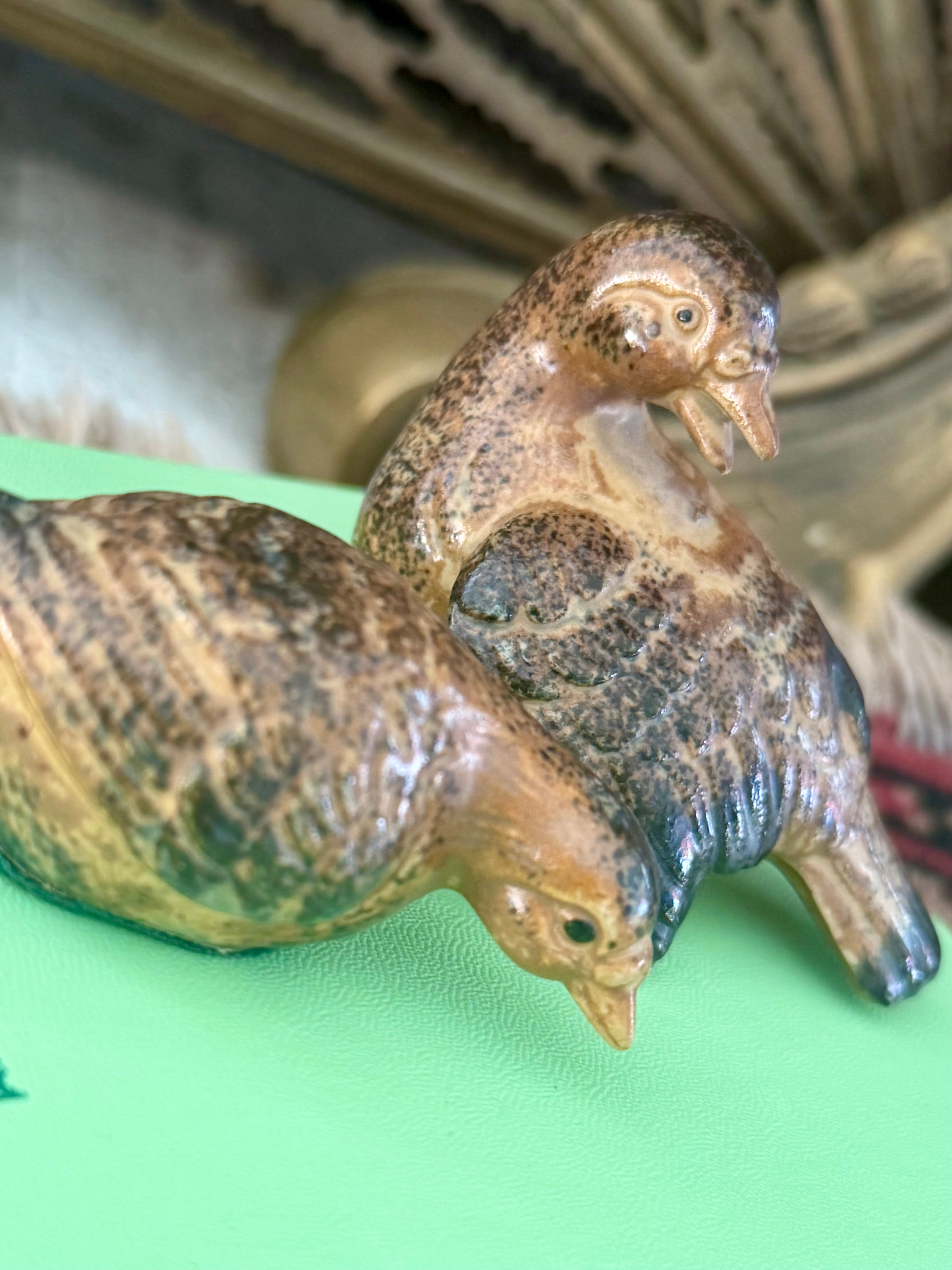 Glazed Ceramic Bird Figurines