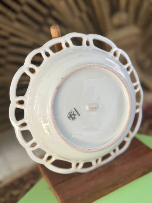 Antique Floral Trinket Dish