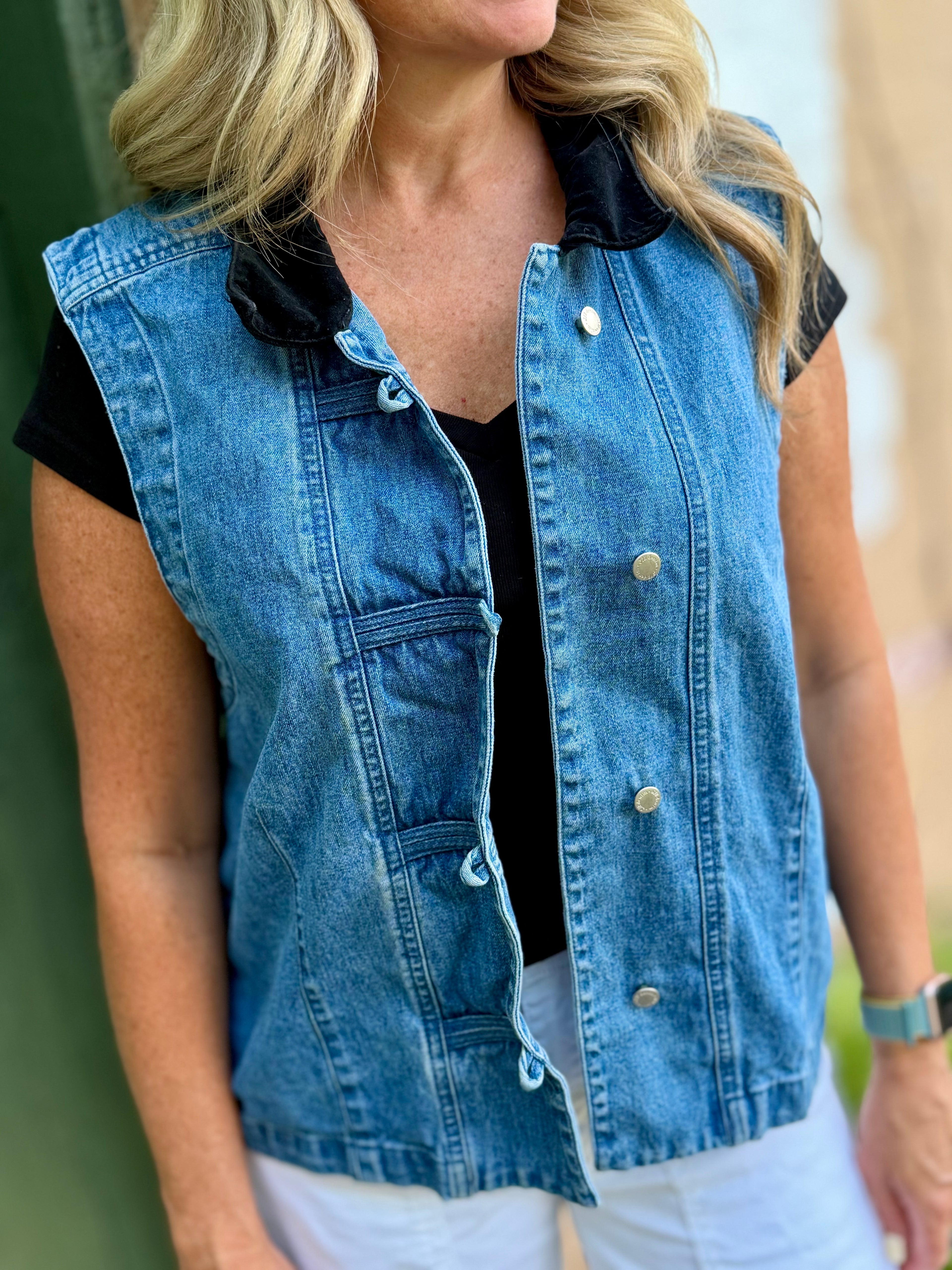 Two-Toned Denim Vest