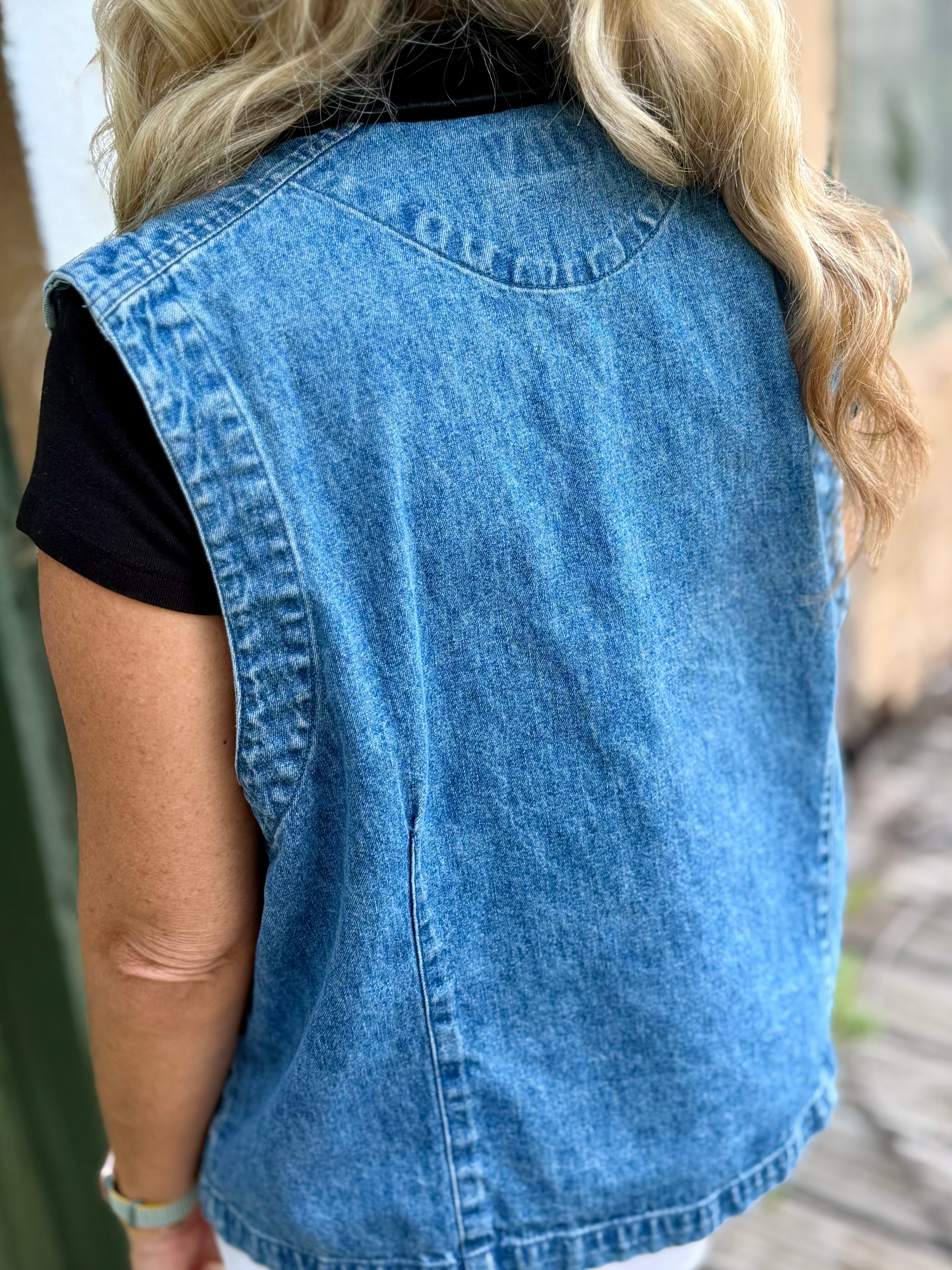 Two-Toned Denim Vest