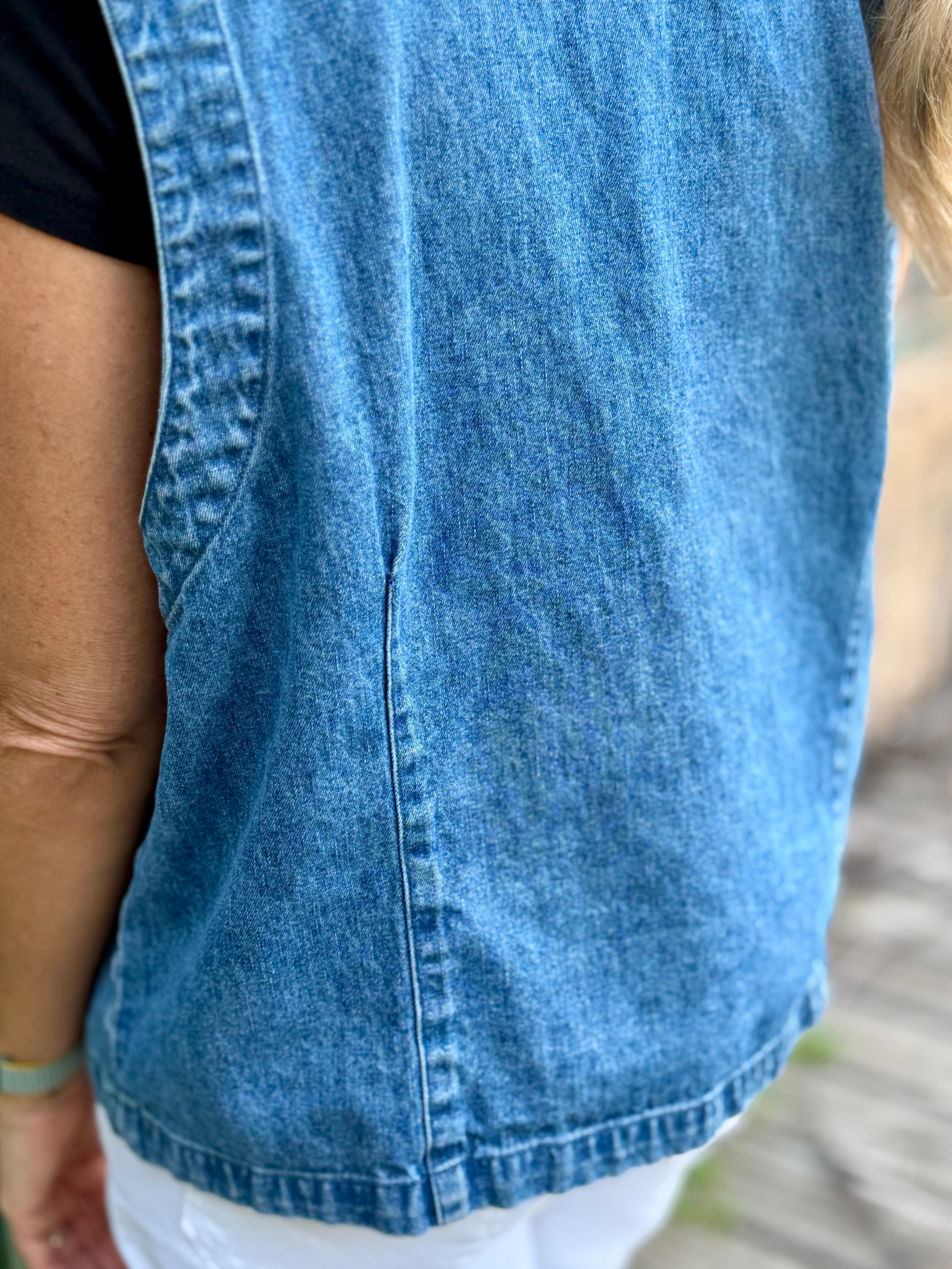 Two-Toned Denim Vest