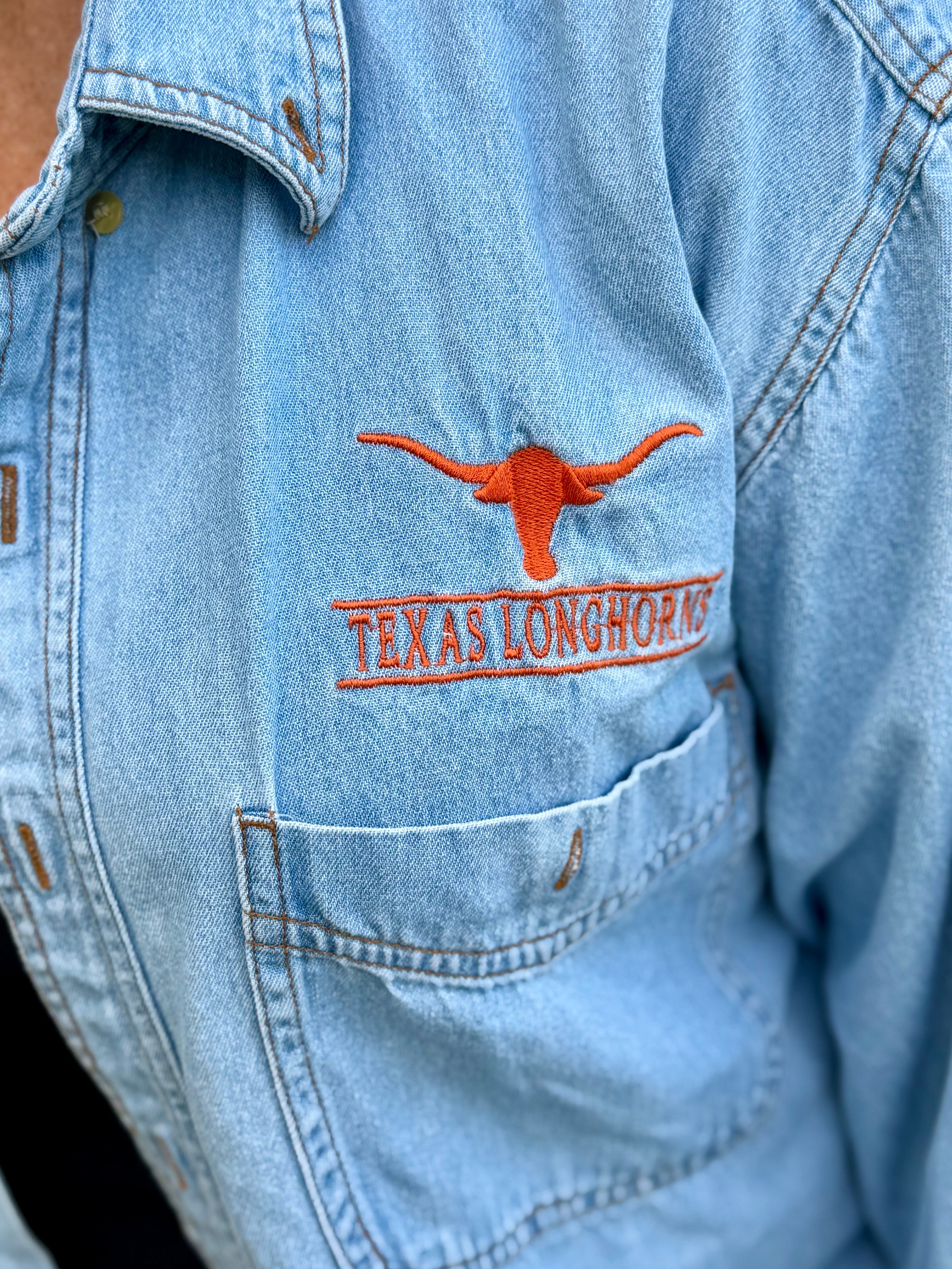 Texas Longhorns Denim Button-Up