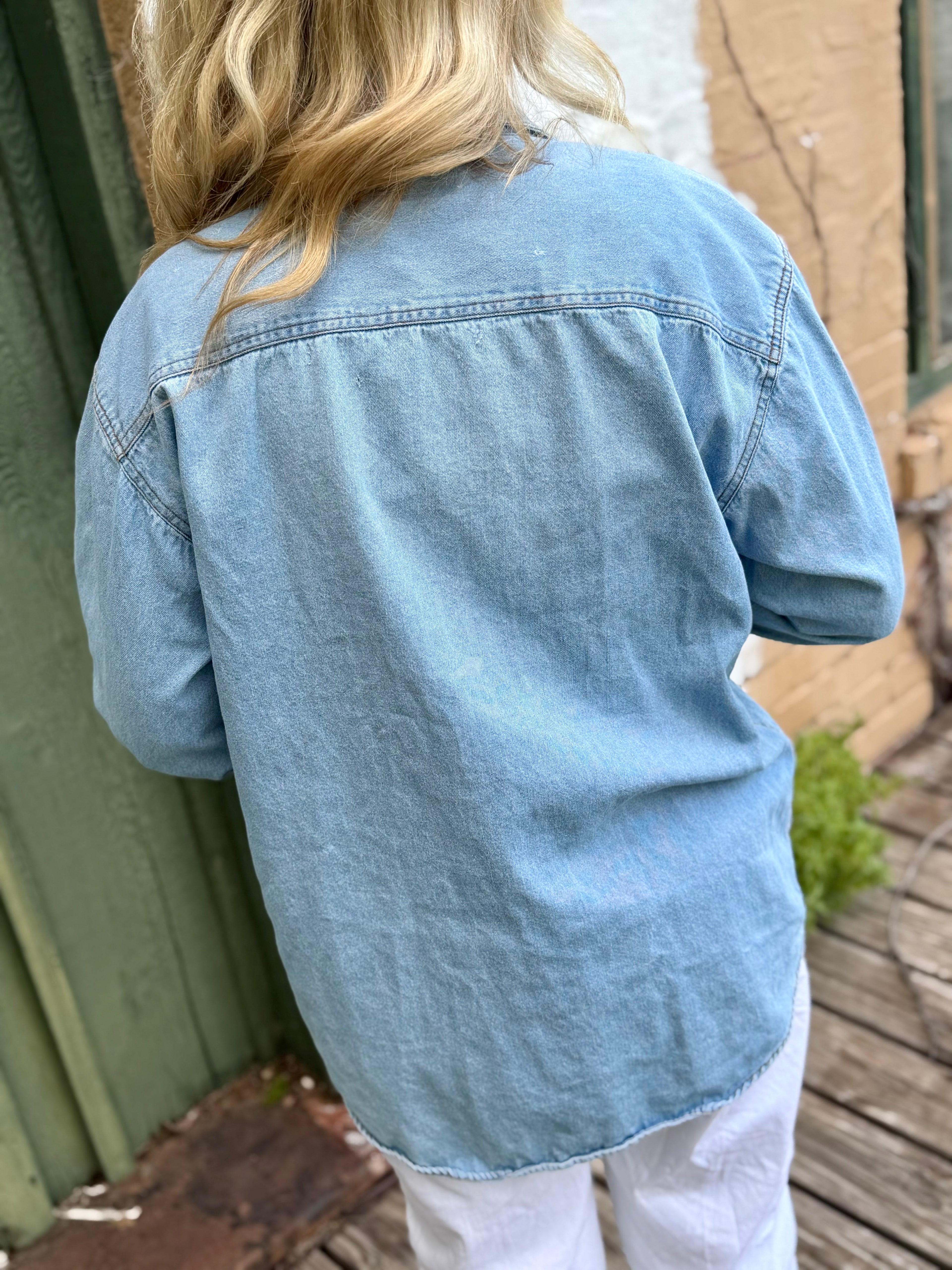 Texas Longhorns Denim Button-Up