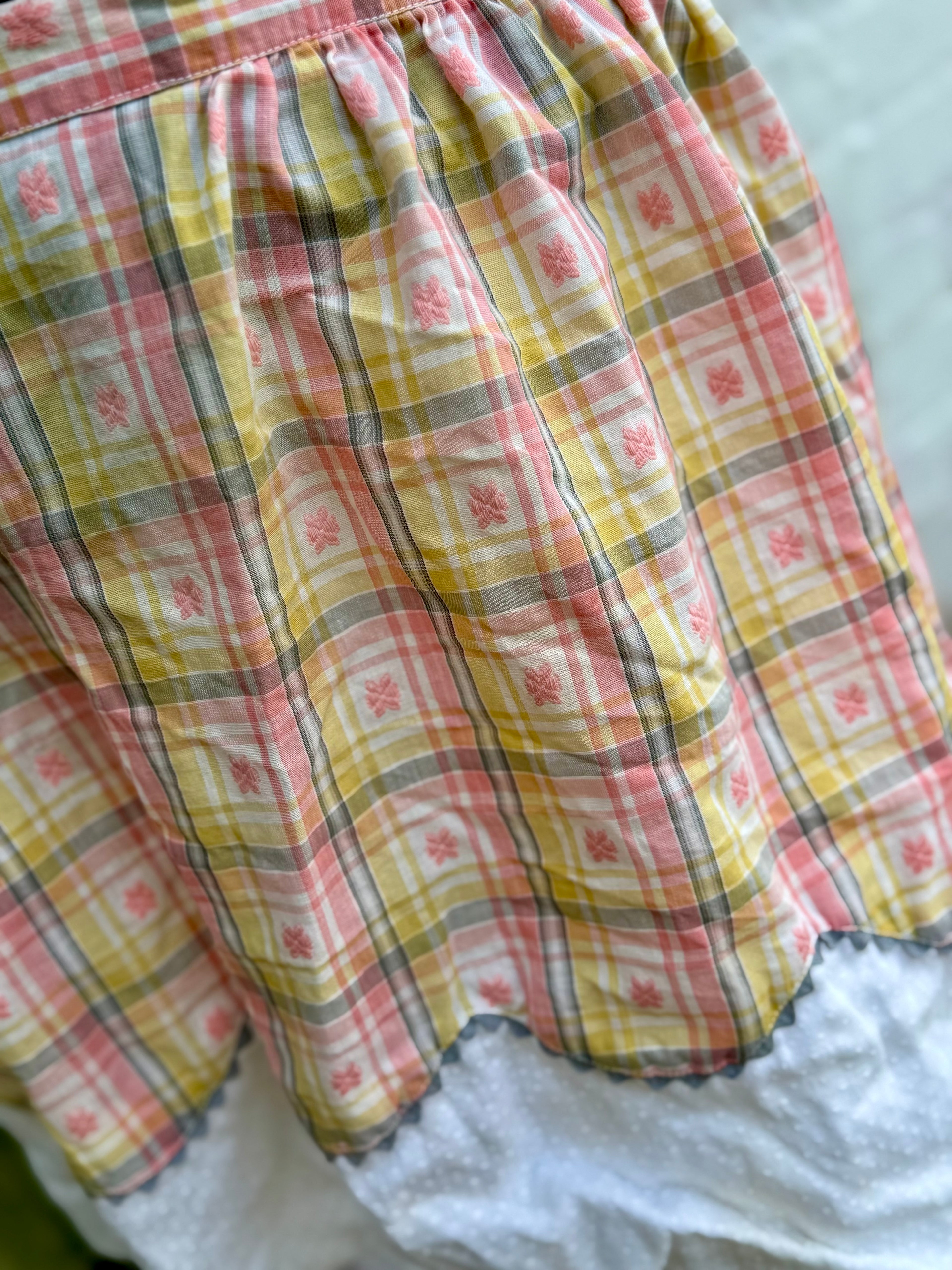 Vintage Plaid Half Apron