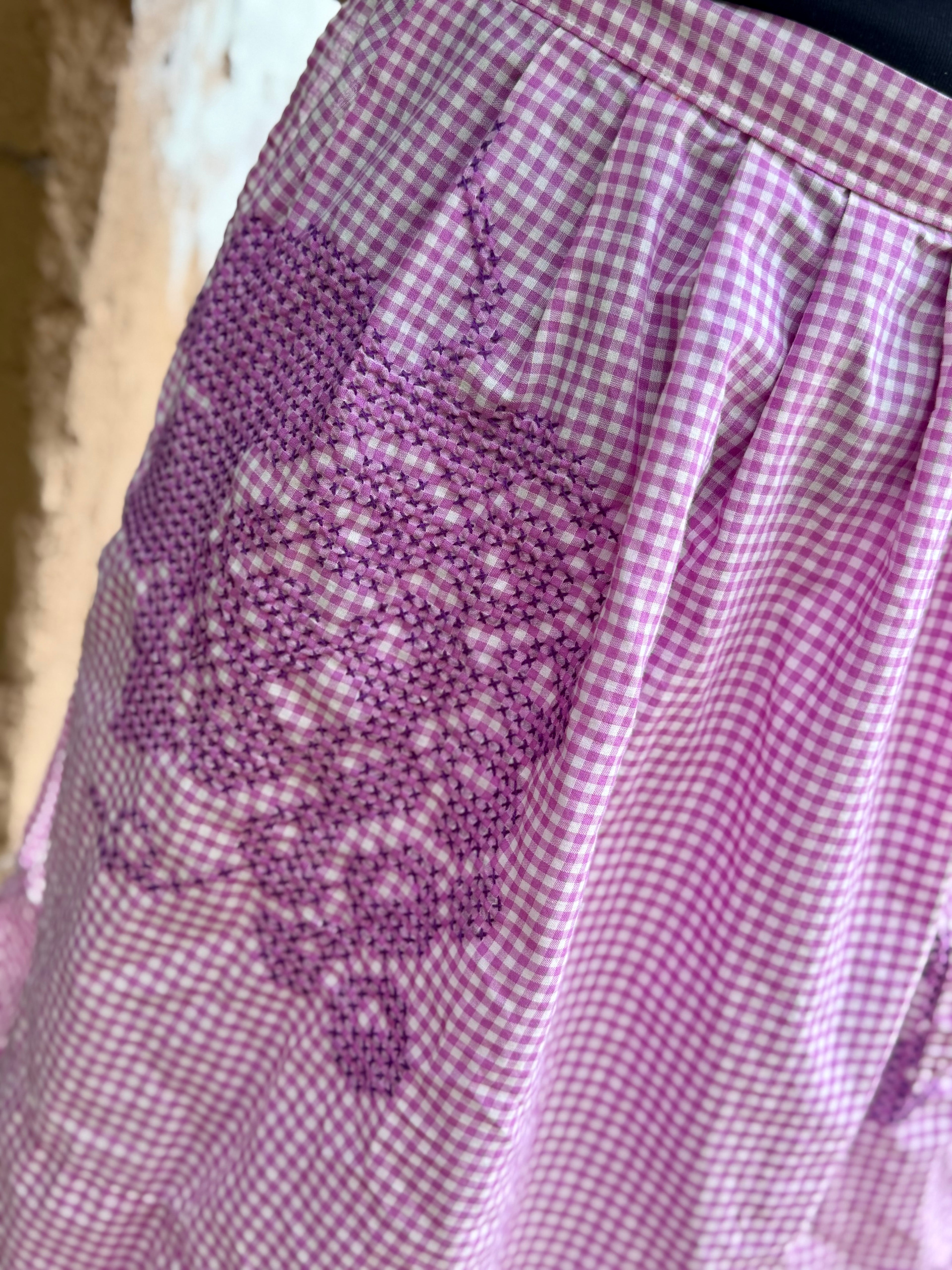 Vintage Gingham Half Apron