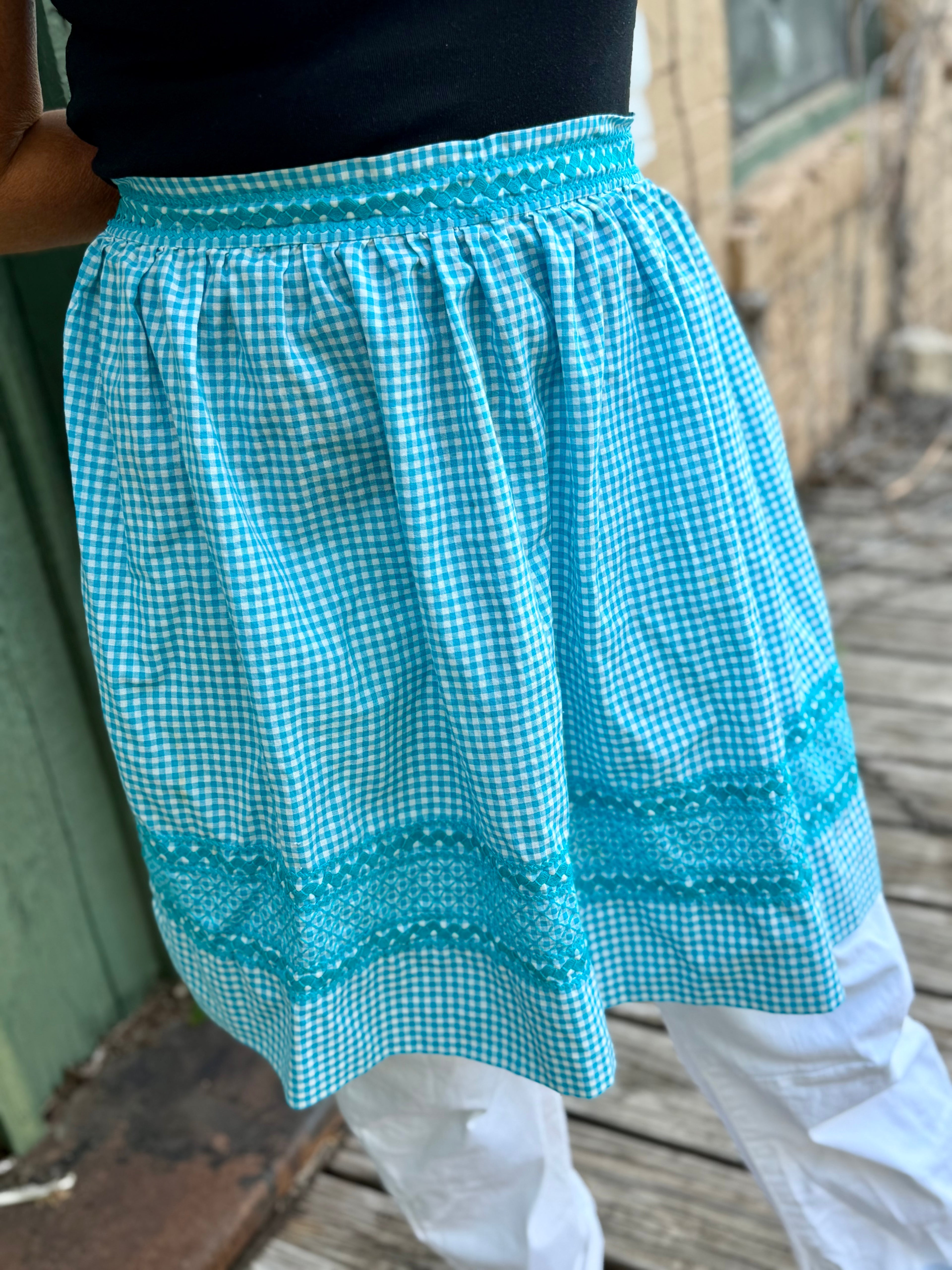Vintage Gingham Half Apron