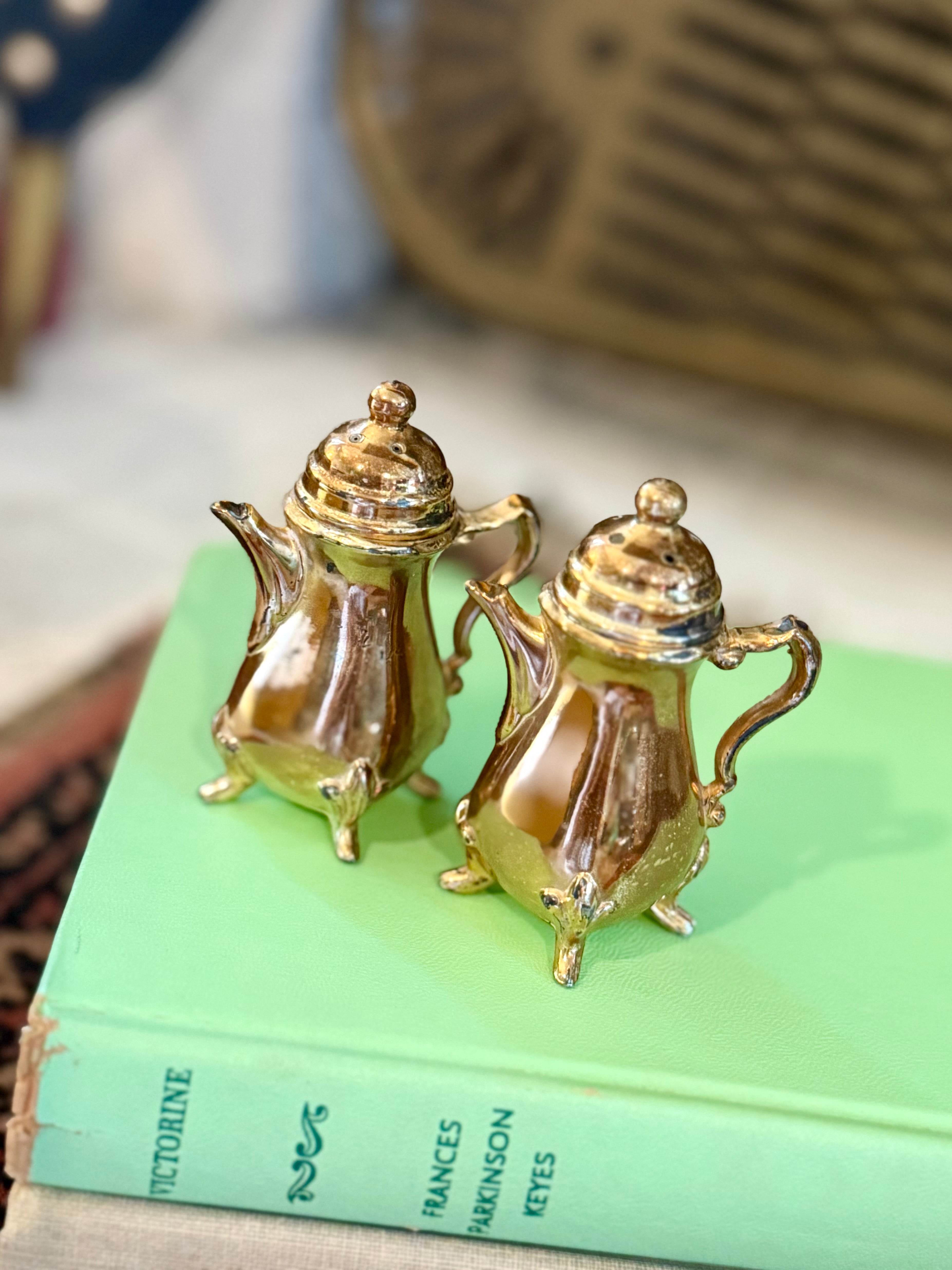 Brass Tone Salt & Pepper Shakers
