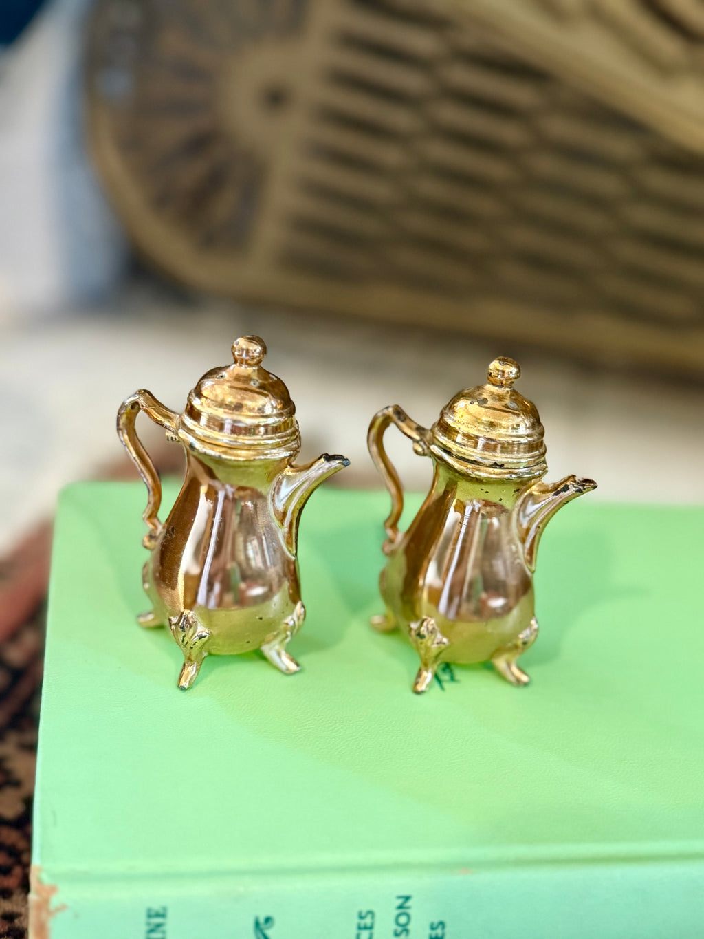 Brass Tone Salt & Pepper Shakers