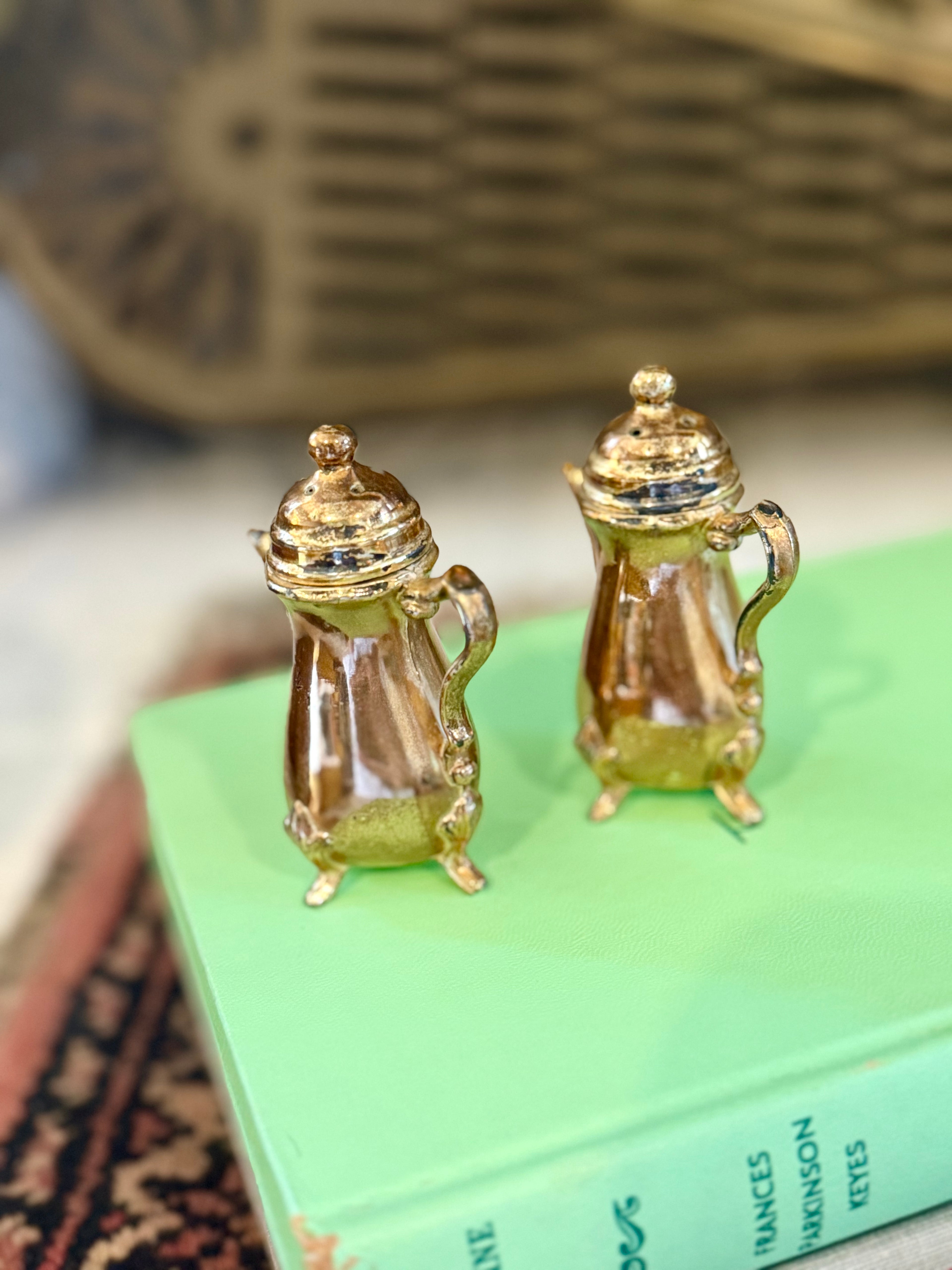 Brass Tone Salt & Pepper Shakers