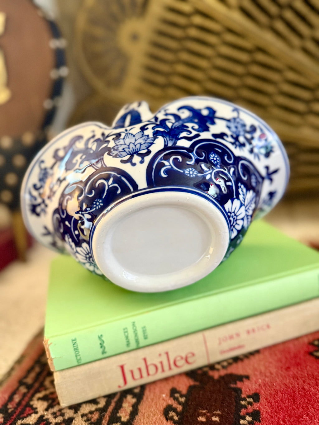 Blue/White Ceramic Basket