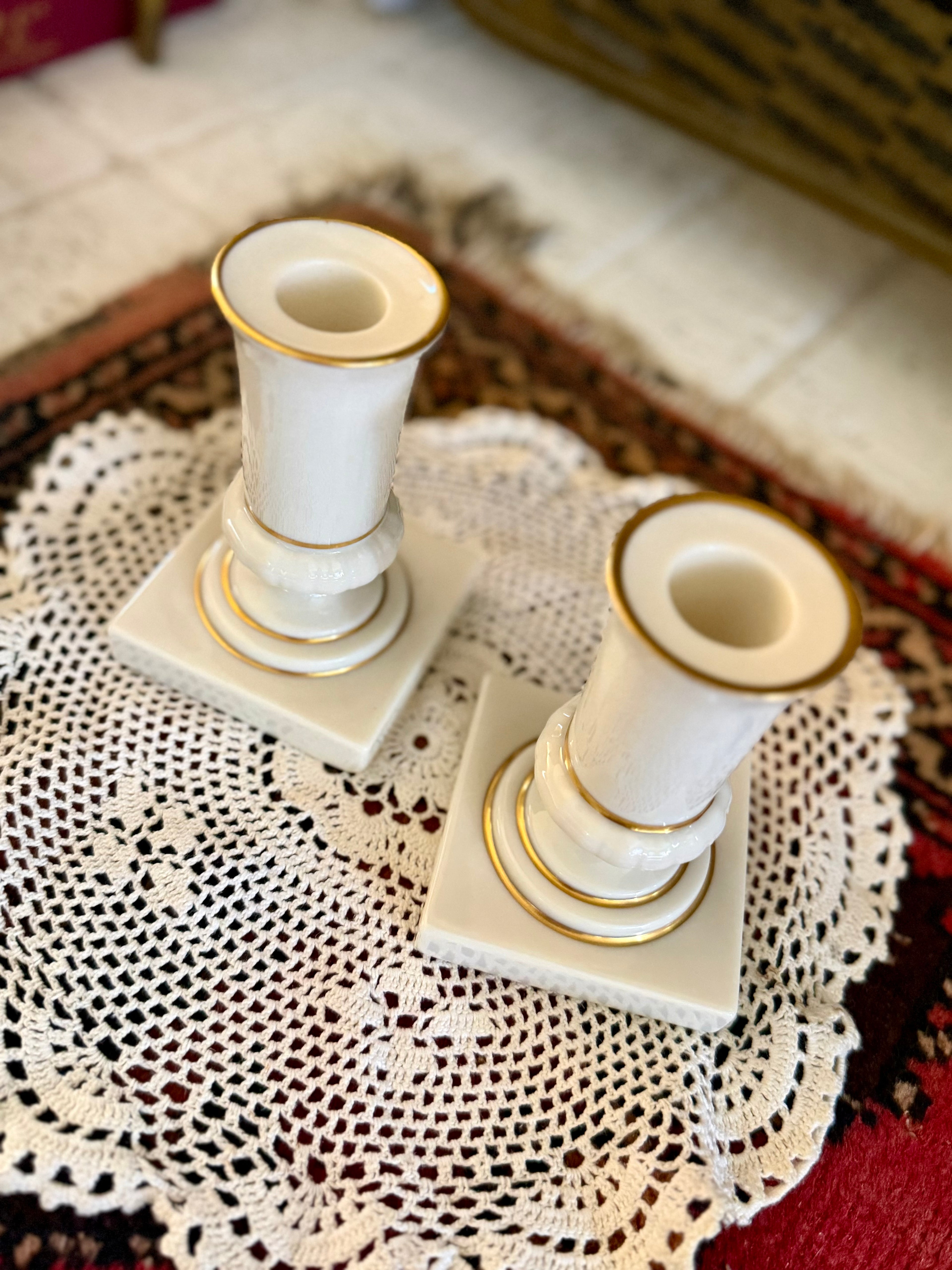 Lenox Cream Candle Holders