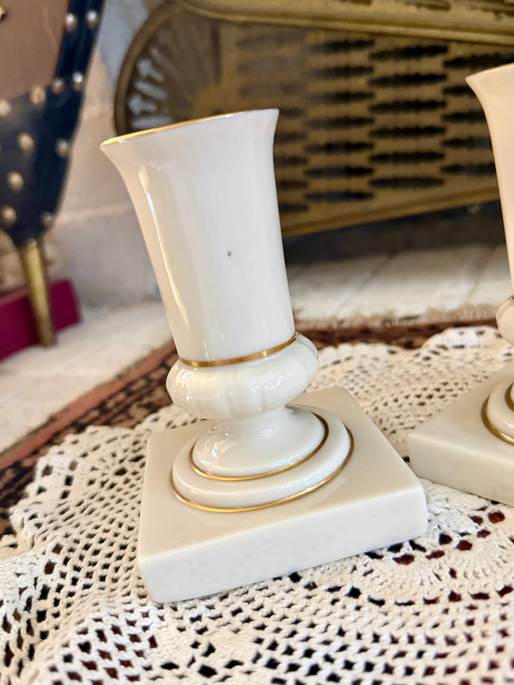 Lenox Cream Candle Holders