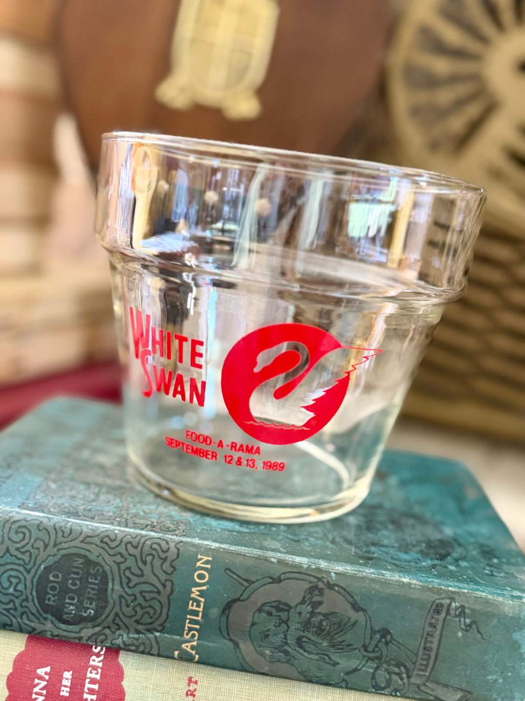 White Swan Glass Container