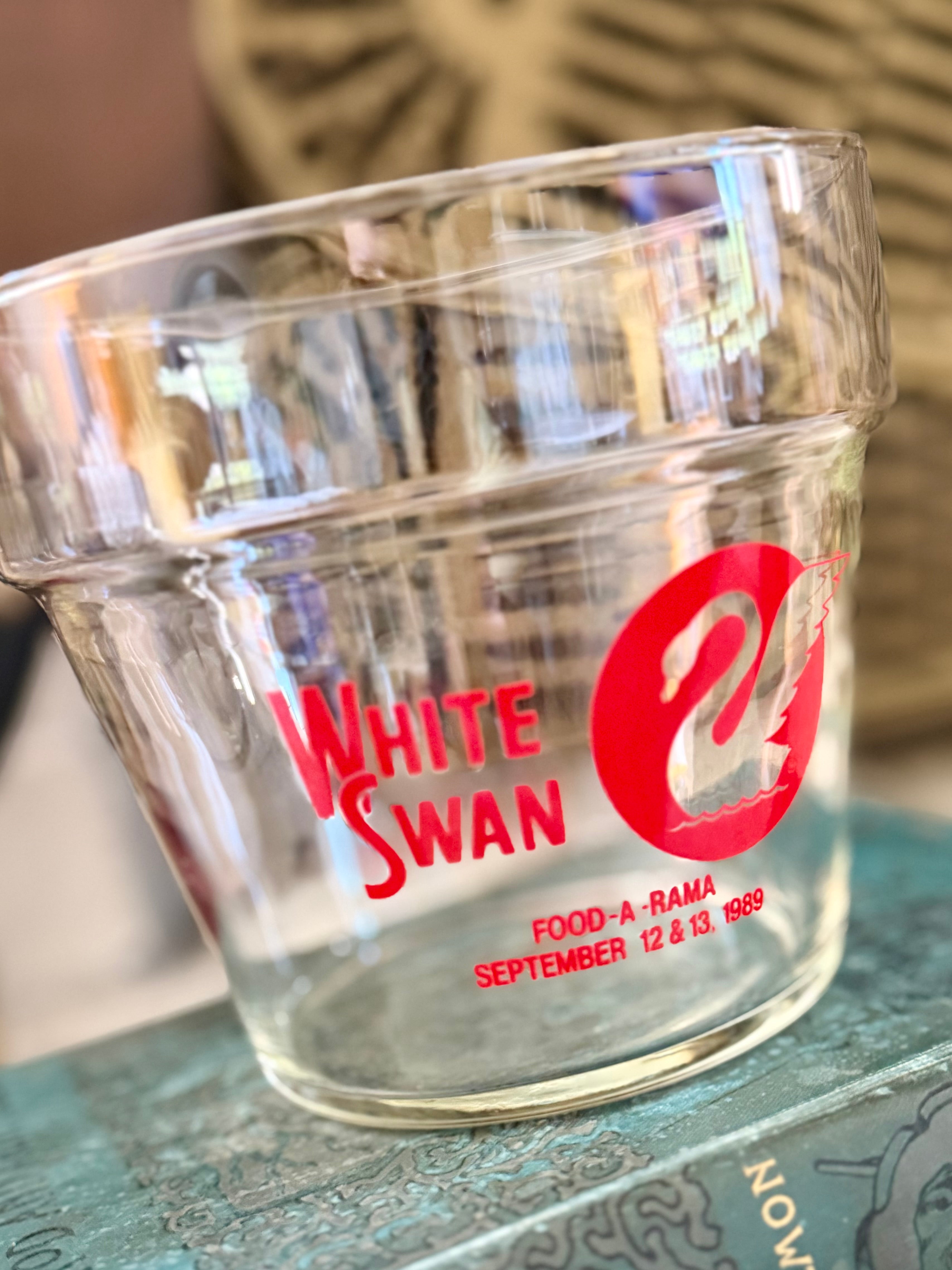 White Swan Glass Container